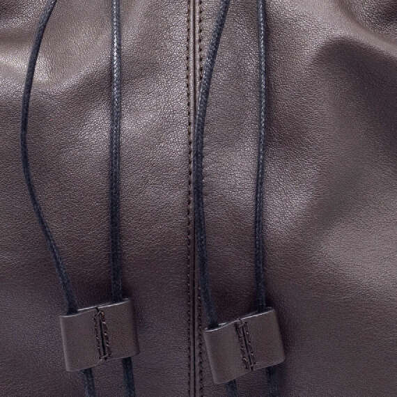 Dafne<br/>Dark brown double-handle shopper  